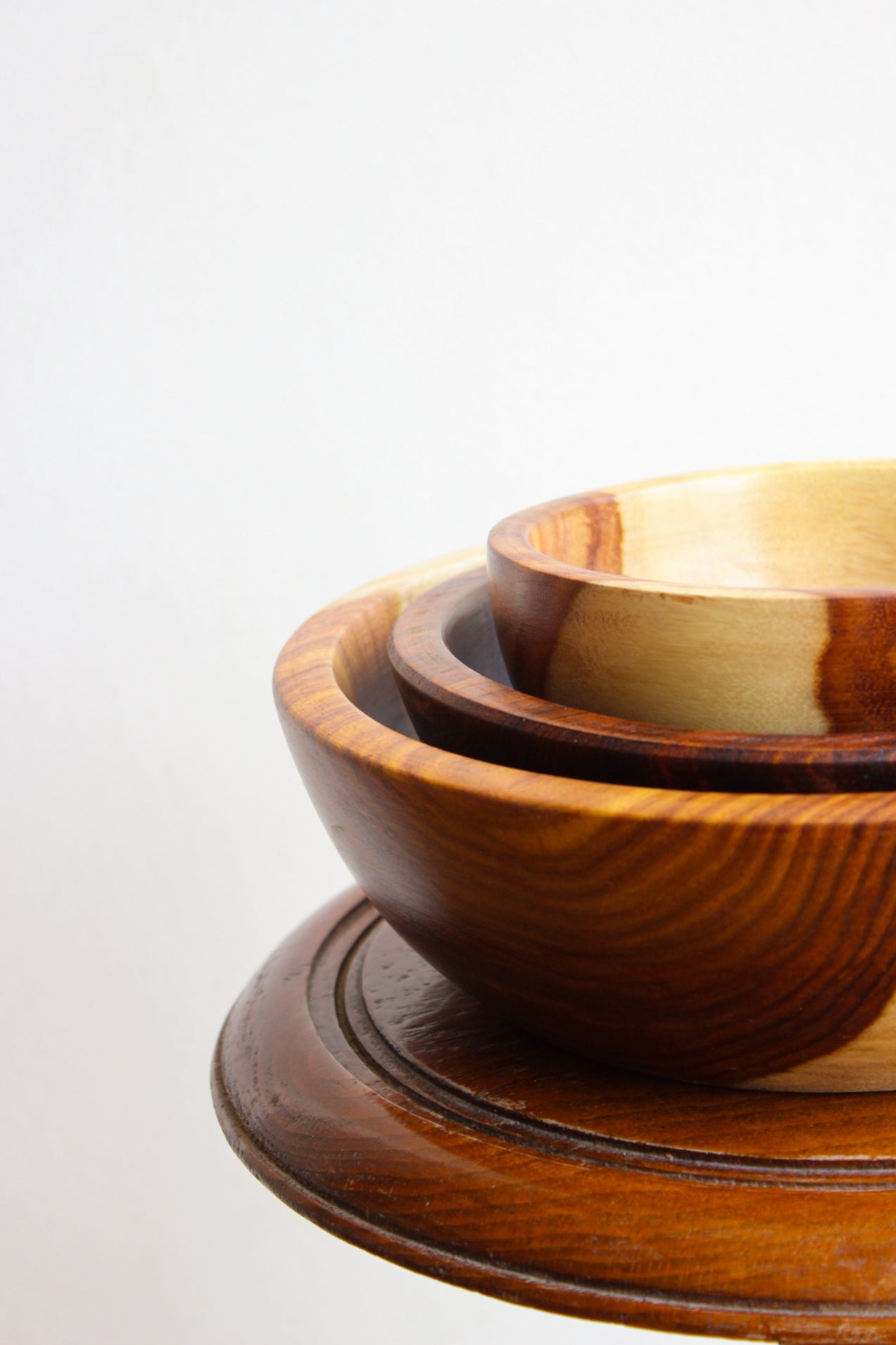Carved Wood Bowls - set of 3