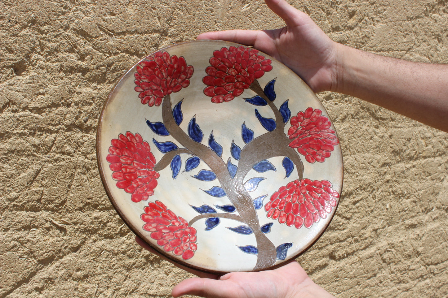 Decorative Ceramic Plate – Carved Tree Design