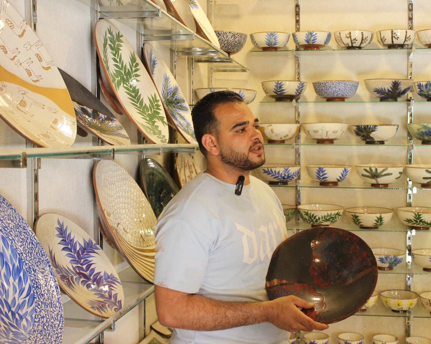 Decorative Ceramic Plate – Half-Glazed Finish