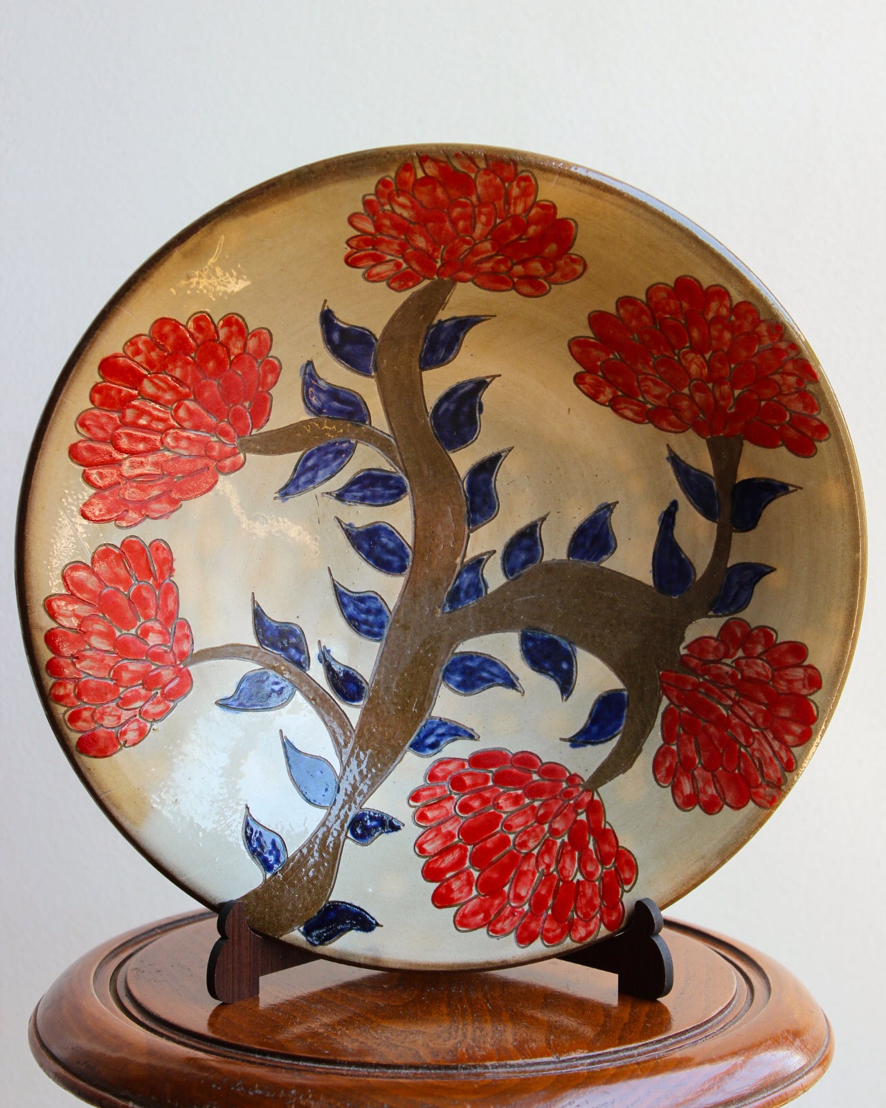 Decorative Ceramic Plate – Carved Tree Design