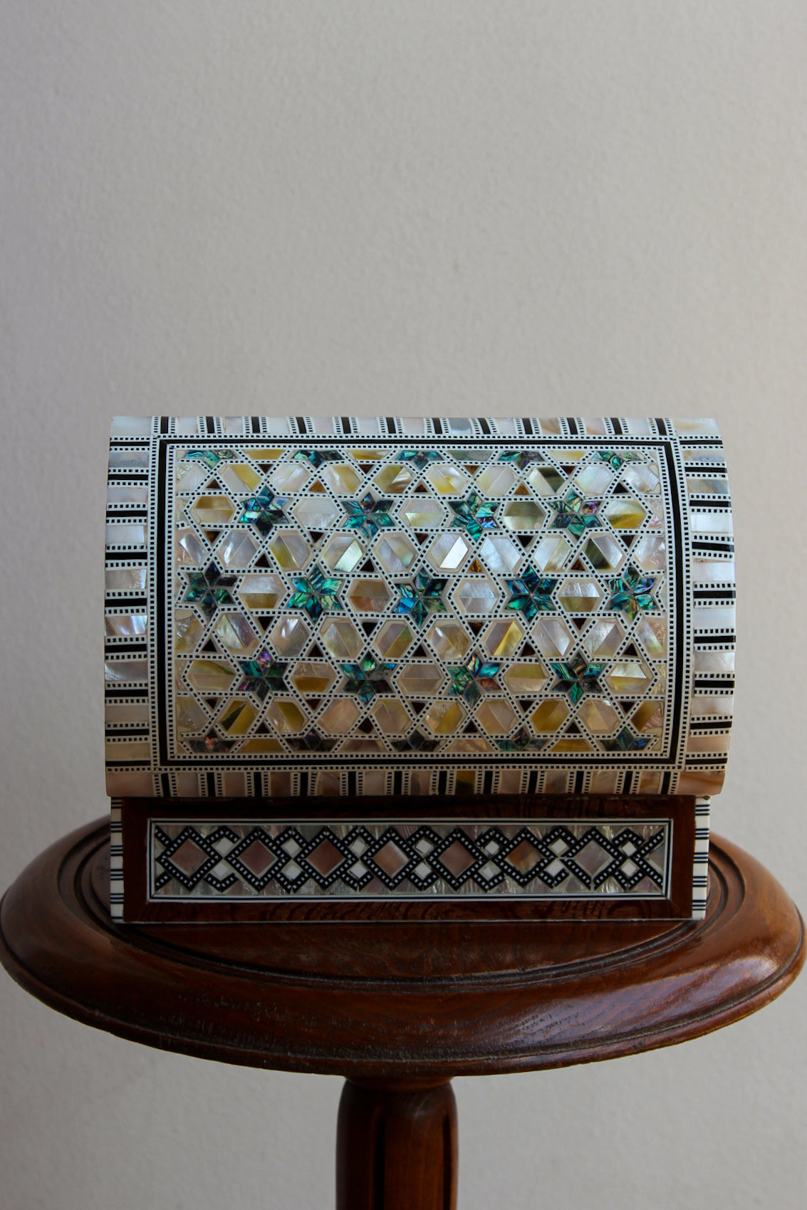 Dome-Shaped Mother of Pearl Box with Key & Lock