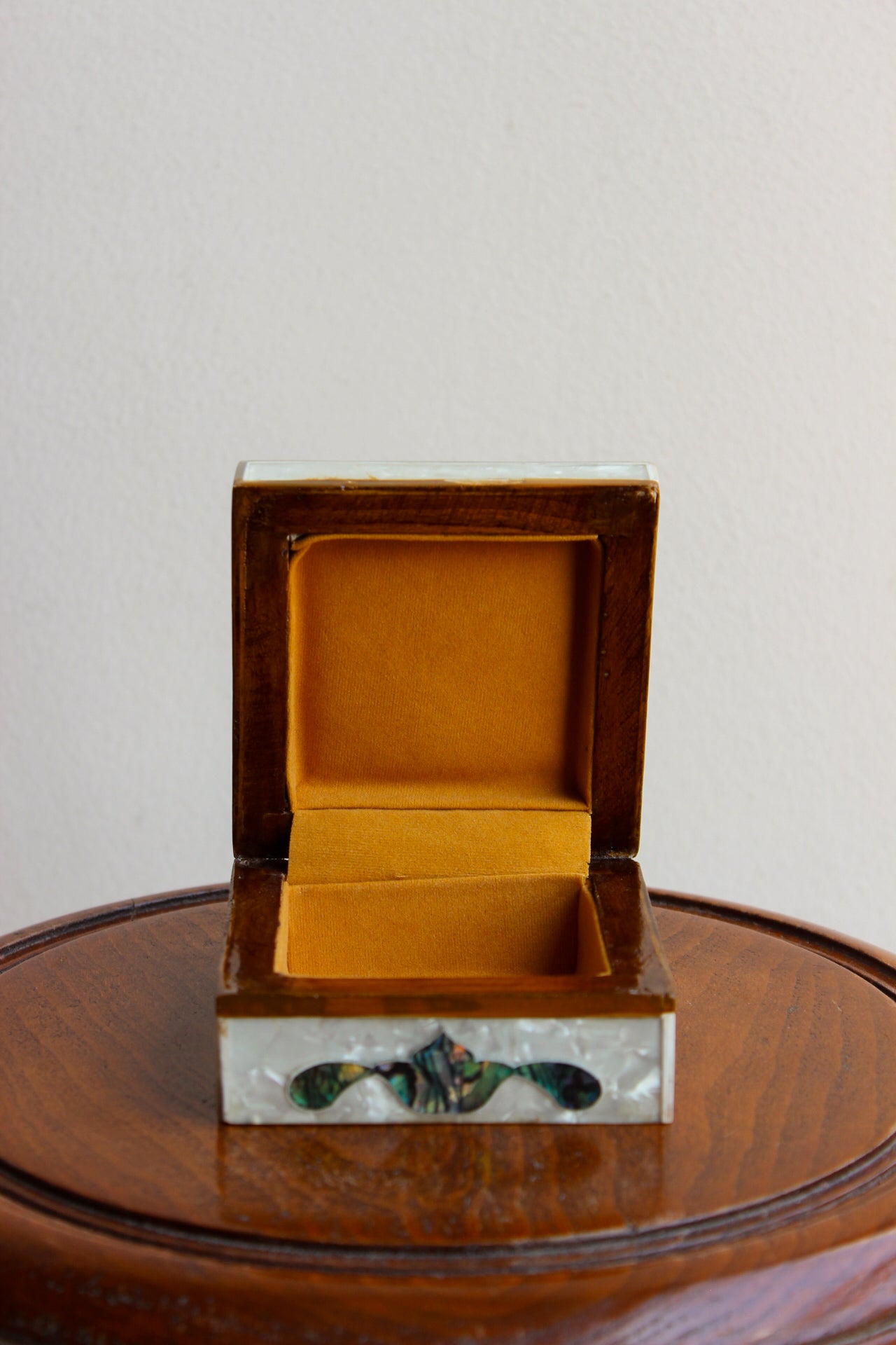 White Mother of Pearl Box with Bird Design