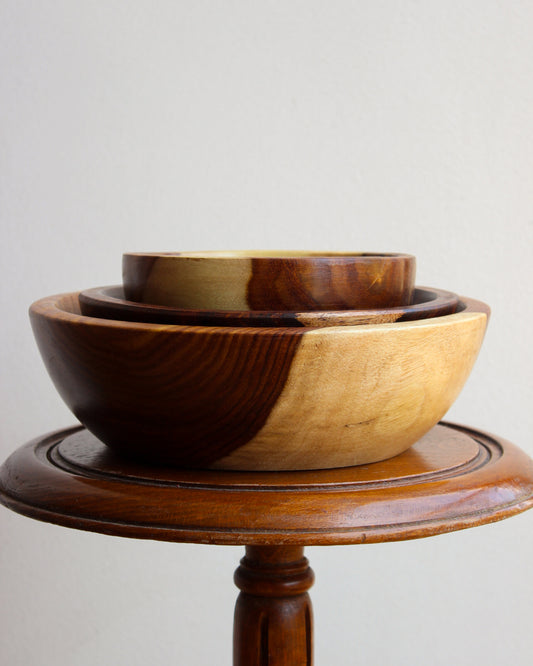 Carved Wood Bowls - set of 3