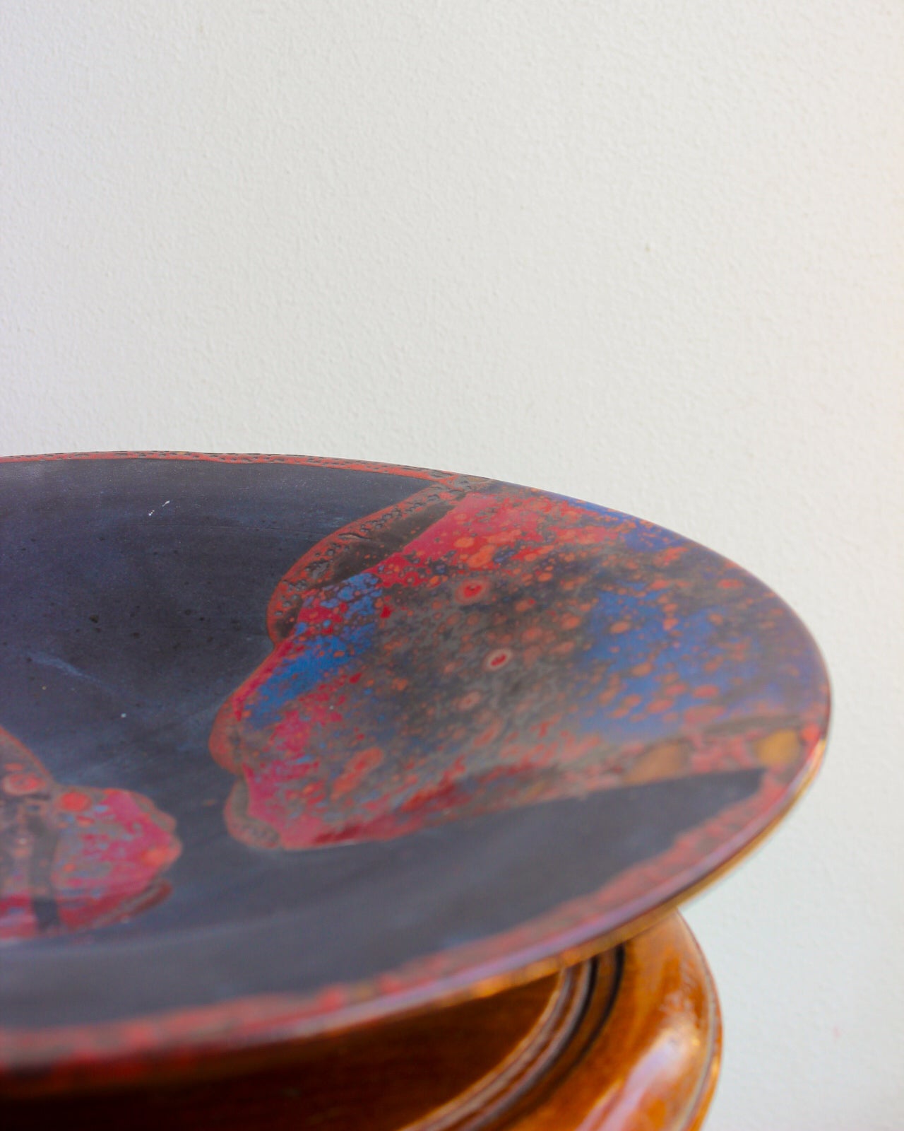 Decorative Ceramic Plate – Half-Glazed Finish