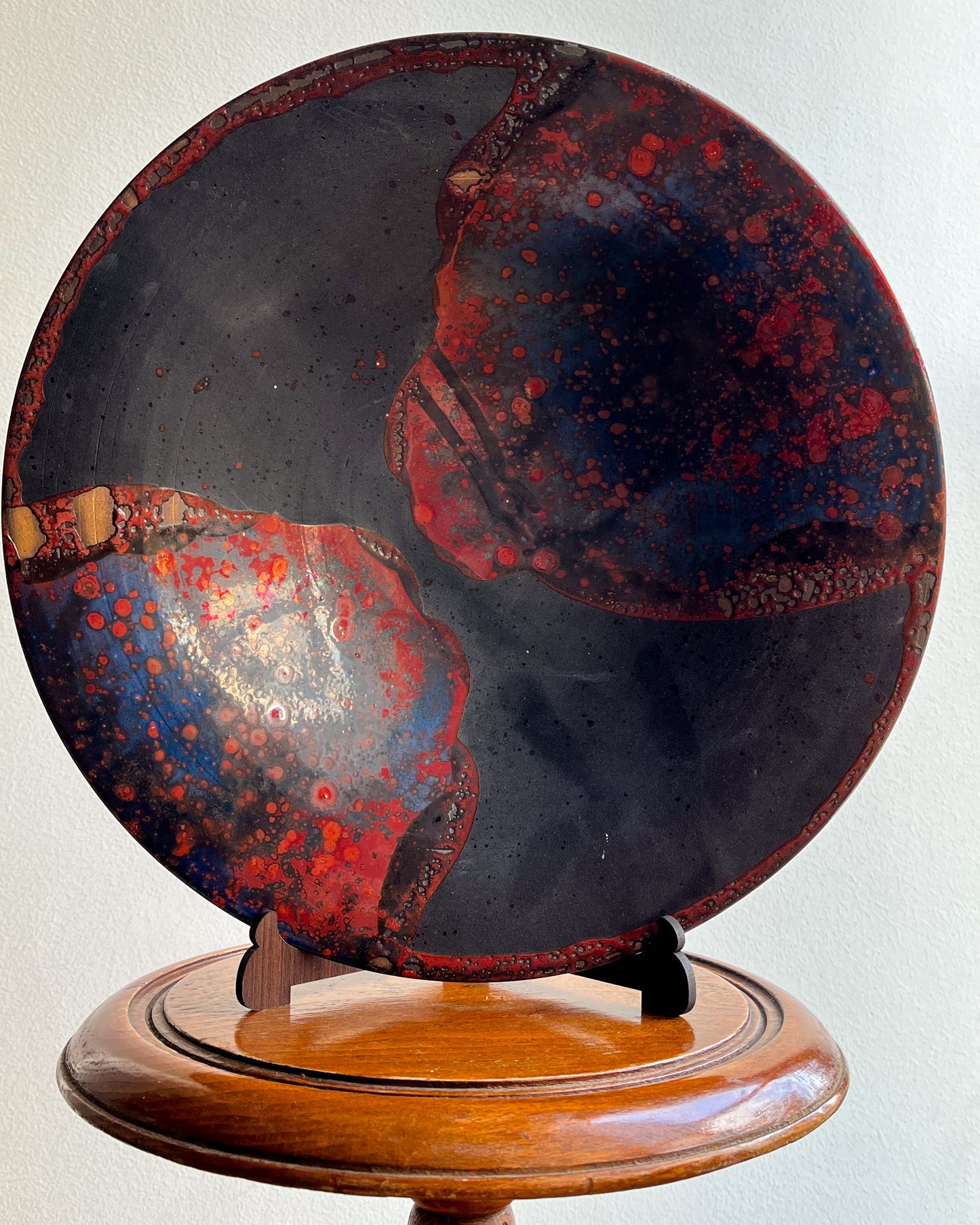 Decorative Ceramic Plate – Half-Glazed Finish